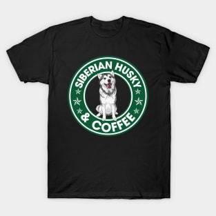 Siberian Husky And Coffee T-Shirt